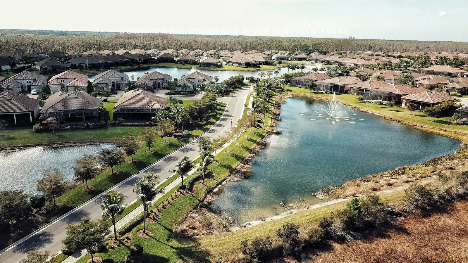 Aerial view of a Fort Myers, Florida residential neighborhood