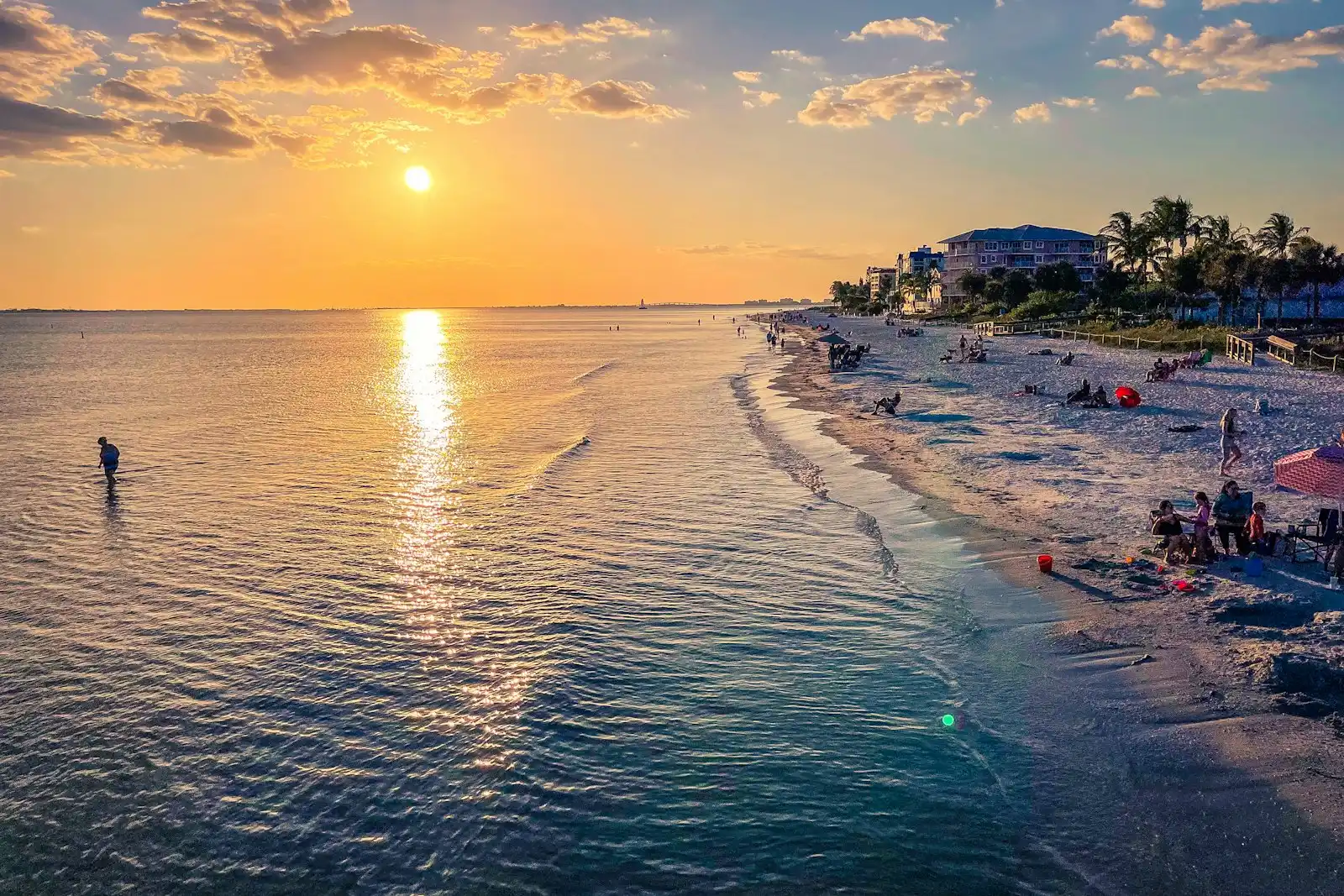 A Southwest Florida beach at sunset